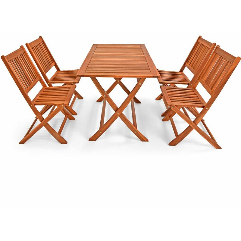 Conjunto mesa y sillas jardín Sídney 5 piezas acacia FSC®