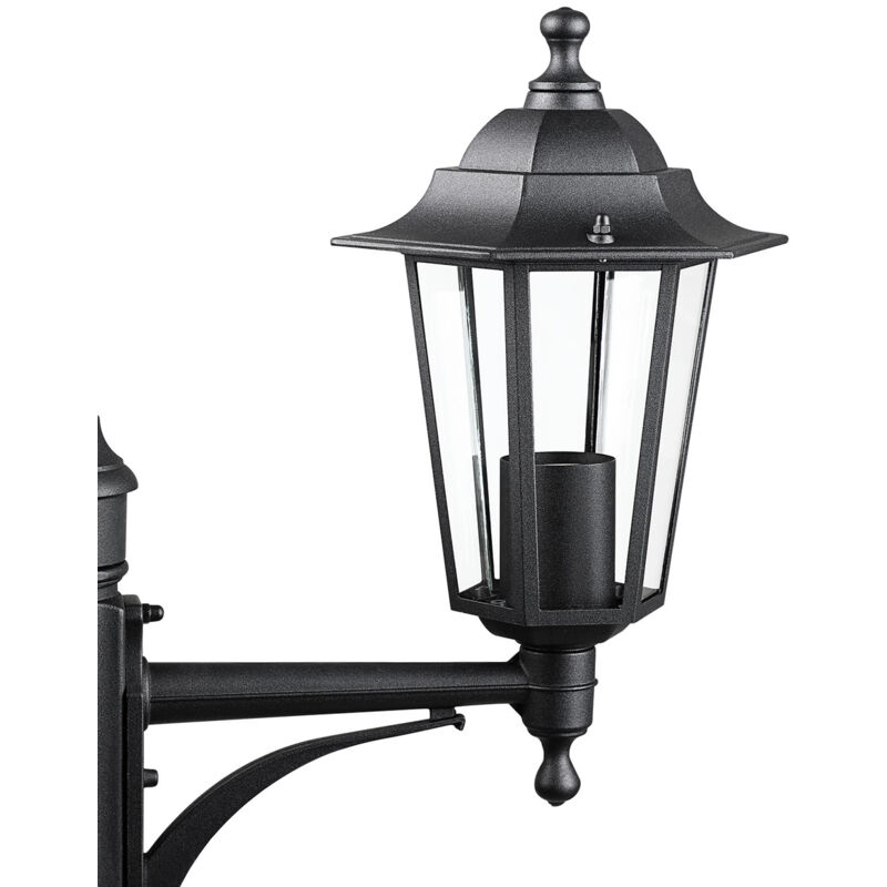 Lámpara De Exterior Naofe Vintage 105.5 Cm - Metal Y Cristal Blanco, IP43, Casquillo E27 (Sin Bombilla)
