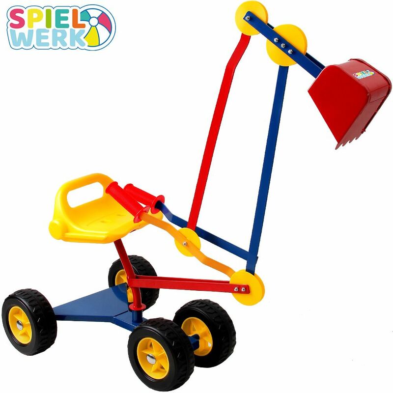 Spielwerk Excavadora Para arenero juguete contrucciones playa niño infantil pala deuba metal giratoria en 360° y ruedas