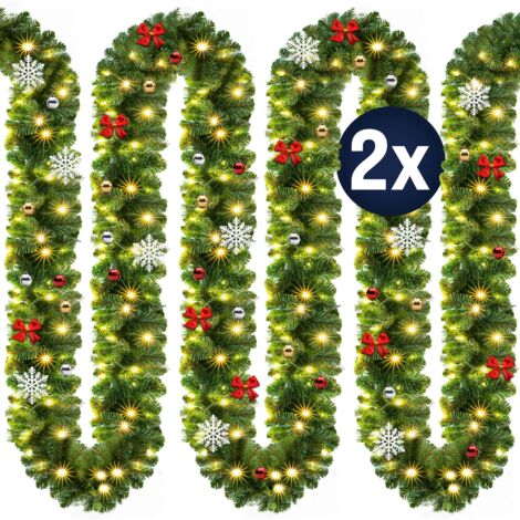 Casaria Guirnalda de Navidad con LEDs 5m o 10m Decoración Navideña Interior y Exterior IP44 2x 5m 80LEDs geschmückt (de)