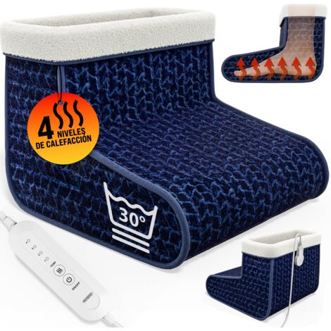 MONZANA® Calentador de pies eléctrico Calientapies de suave polar con temporizador y 6 niveles de calor Blau (de)