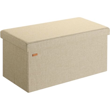 CASARIA® Baúl Banco con espacio de Almacenamiento Plegable Moderno Tapizado Resistente Pasillo Dormitorio Arcón Tapizado L - Beige (de)