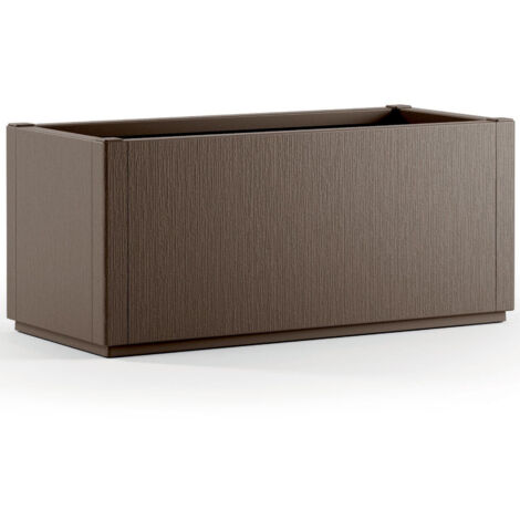 CASARIA® Jardinera Rectangular Exterior 80L 80x36x35cm Macetero Grande Maceta Decoración Hogar Flores Resistente Intemperie Jardín Terraza Balcón Brown (en)