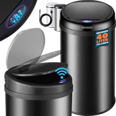 Cubo De Basura Inteligente Con Sensor 50L HOMCOM - Acero Inoxidable, Apertura Automática - Adiós Al Mal Olor Y A Tocar La Tapa