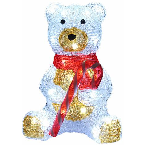 Monzana Figura decorativa de Navidad Adorno de acrílico con luces LED Decoración navideña - Diversos modelos Peluche sentado