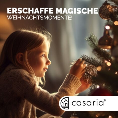 CASARIA® Árbol de Navidad Artificial 140cm 150cm 180cm 240cm con Soporte Decoración Navideña Verde Blanco Mezcla 140cm