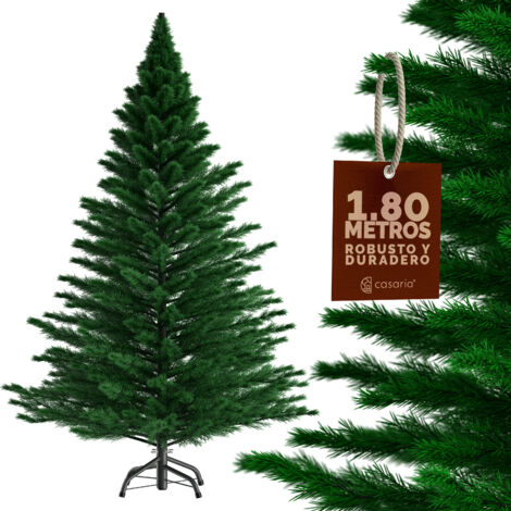 CASARIA® Árbol de Navidad Artificial 140cm 150cm 180cm 240cm con Soporte Decoración Navideña Verde Blanco Abeto de 180cm