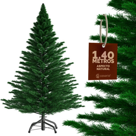CASARIA® Árbol de Navidad Artificial 140cm 150cm 180cm 240cm con Soporte Decoración Navideña Verde Blanco Abeto de 140cm