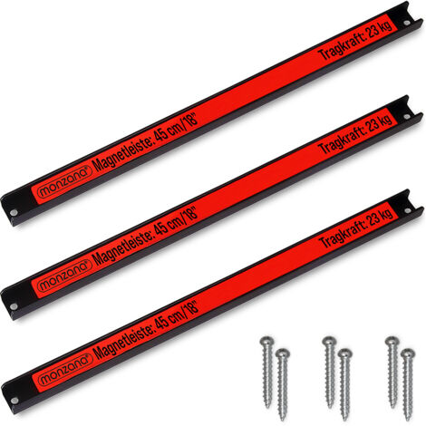 Deuba Tiras Magnéticas para herramientas de taller o cocina Carga máx por barra de 23kg interior 3x45 cm
