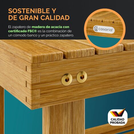 CASARIA Zapatero De Madera De Acacia (5 Baldas): Ordena 30 Pares De Zapatos Con Estilo Rústico