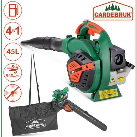Gardebruk Sopladora Aspiradora y Trituradora de Hojas Herramientas  Jardineria Multiuso 4en1 Recolección 45L