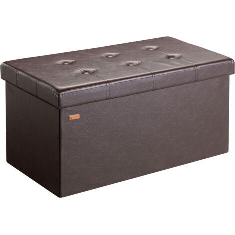 CASARIA® Baúl Banco con espacio de Almacenamiento Plegable Moderno Tapizado Resistente Pasillo Dormitorio Arcón Tapizado L - marrón