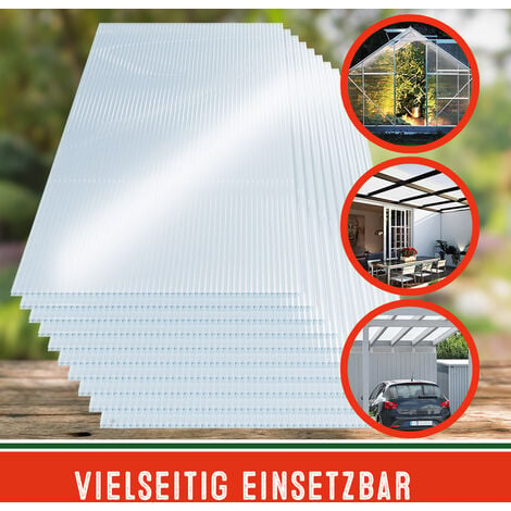 GARDEBRUK® Paneles de doble pared cortables a medida 121x60,5 cm Placas de  Policarbonato transparentes