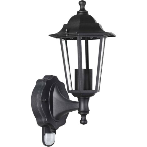 MONZANA® Farolas de jardín exterior Aluminio vidrio 60W Antracita lámpara rústica pedestal sendero patio terraza a escoger Aplique con sensor de movimiento