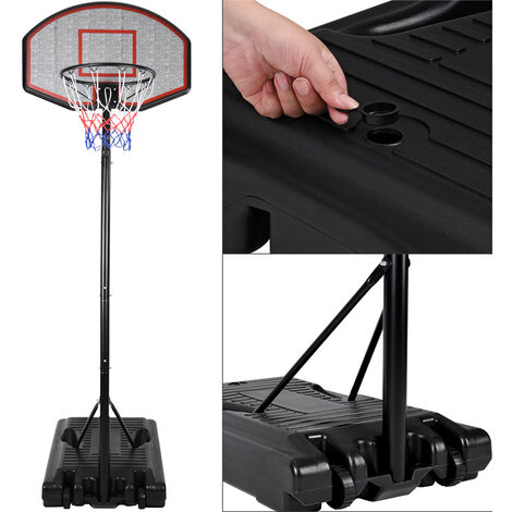 Deuba Canasta de baloncesto móvil con ruedas y altura ajustable hasta 305cm cesta aro deporte exterior