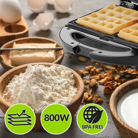 Monzana Sandwichera 3 en 1 Sandwichera Grill Gofrera libre de BPA placas  antiadherentes intercambiables 800W Waffle