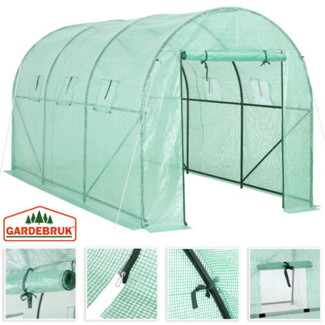 Gardebruk Invernadero 1,6m² con lona 200x173x80cm vivero de jardín con  puerta y ventanas huerto exterior plantas verduras