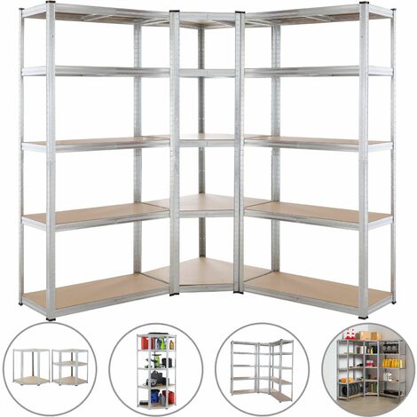 3 x cargas pesadas estante estante de almacenamiento set estanterías taller estante para sótano estante apilable 