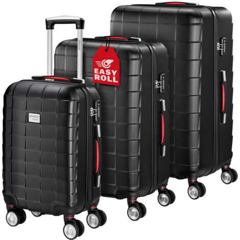 Monzana Juego de 3 maletas rigidas Exopack 40L 80L 105L conjunto de viaje  equipaje set de