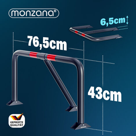 Monzana 2x Barrera de aparcamiento plegable con bandas reflectantes y 3 llaves abatible Poste de bloqueo
