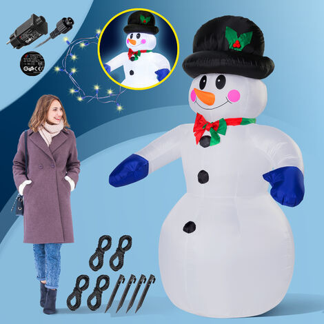 XXL muñeco de nieve 350 cm LED decoración de Navidad iluminada decoración exterior incluso inflable