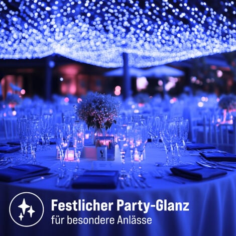 Monzana Cadenas de luces LED interiores o exteriores luces navidad  Cortina de luz 100 LED azul