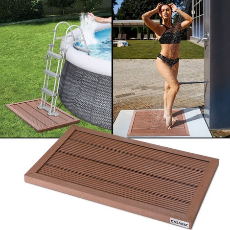 Casaria Base de jardín de WPC para ducha solar y escalera de piscina  elemento de suelo