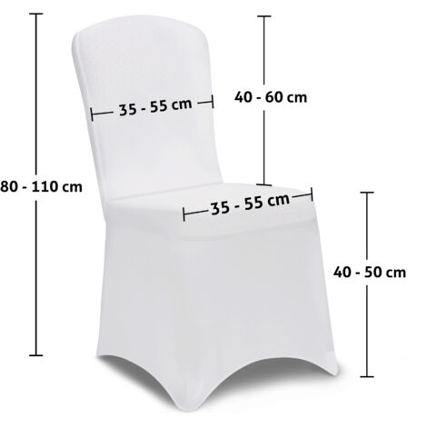 Set de 2 Fundas para Sillas de Poliéster elástico Elegante cobertor para asientos eventos y fiestas  Blanco