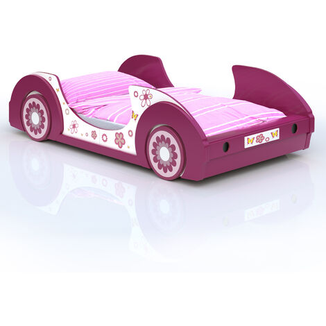 Deuba Cama infantil Butterfly con motivo de coche rosa 200x90cm Cama  decorativa para niños