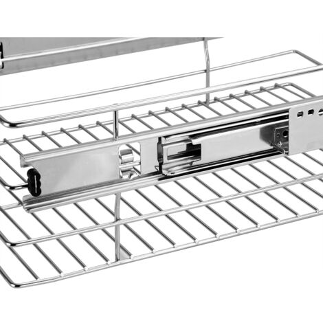Deuba 2x Cajón telescópico bandeja de metal extraíble 60cm organizador interior almacenaje cocina