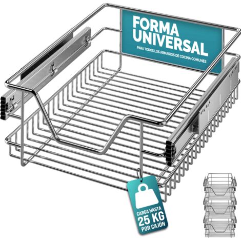 CASARIA® Cajón Telescópico Extraíble para Muebles Armarios de Cocina 30cm/40cm/50cm/60cm 40cm. Set of 3 (en)