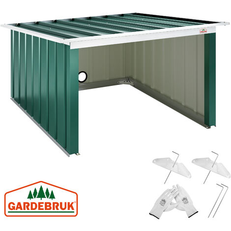 GARDEBRUK® Garaje para Robot Cortacésped Metal Resistente a la Intemperie 4x Anclaje al Suelo Cobertizo Caseta Exterior Jardín Pultdach Grün (de) (1/5)