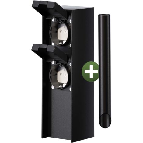 Monzana Columna de Energía Jardín Toma de Corriente Eléctrica Multienchufes Multiconexión con Tapas Exteriores 2 o 4 Conexiones Acero Inoxidable Seguridad para Niños 2-fach Steckdose (de)