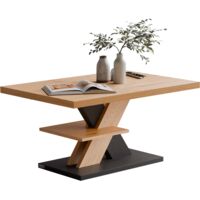 CASARIA® Mesa de centro Detroit 90x60x45cm 2 Tableros Madera Soporta 50kg Resistente a Rasguños Mesa de Salón Moderna holz grau (de)
