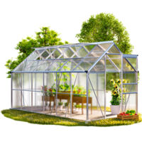 GARDEBRUK® Invernadero Jardín Exterior 3,6m²-7,2m² Puerta Corredera Ventanas Abatibles Cultivo Tomates Plantas 380x190x195cm (de)