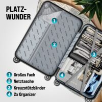 Monzana Juego de 4 maletas rigidas champán con neceser conjunto de viaje  set de 4 valijas