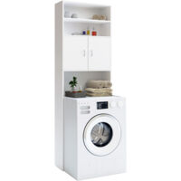 CASARIA® Mueble Alto para Lavadora Secadora sobre Inodoro Armario Estantería de Baño Almacenamiento Organizador 185x63x20cm Ahorra Espacio