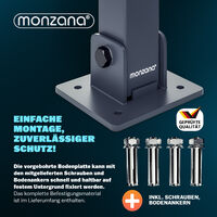 Monzana 2x Barrera de aparcamiento plegable con bandas reflectantes y 3 llaves abatible Poste de bloqueo