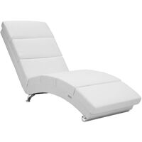 Casaria Chaise Longue XXL Interior sillón London con respaldo extra alto 186x55x89cm capacidad 180kg - modelo a elegir Imitación de cuero blanco