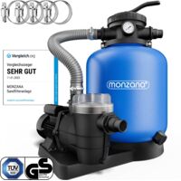 MONZANA® Depuradora 13.200 l/h bomba de filtro de arena con válvula tanque XXL 600W Volumen 30L para piscina