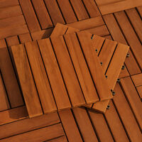 Set de 11 baldosas de madera de Acacia - 30 x 30 cm