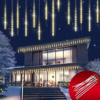 Monzana Cadena de luces LED con efecto lluvia de meteoritos Guirnalda de Navidad Luces decorativas Blanco caldo