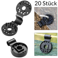 Detex 20 Clips de montaje Negro de polietileno para pantalla antiviento Ø38mm resistentes a la intemperie