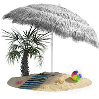 KINGSLEEVE® Sombrilla de Playa Jardín Ø 160cm Hawaii UV30+ Parasol Inclinable Exterior Patio Terraza Altura Ajustable Color a elegir Gris claro