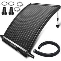 Monzana® Panel Solar para Piscina 112x55x14cm PEAD 10000L/h Adaptador Ø32/38mm Pies Aluminio Desmontable Calentador Solar Piscinas 1x 110x69x14 cm (de)