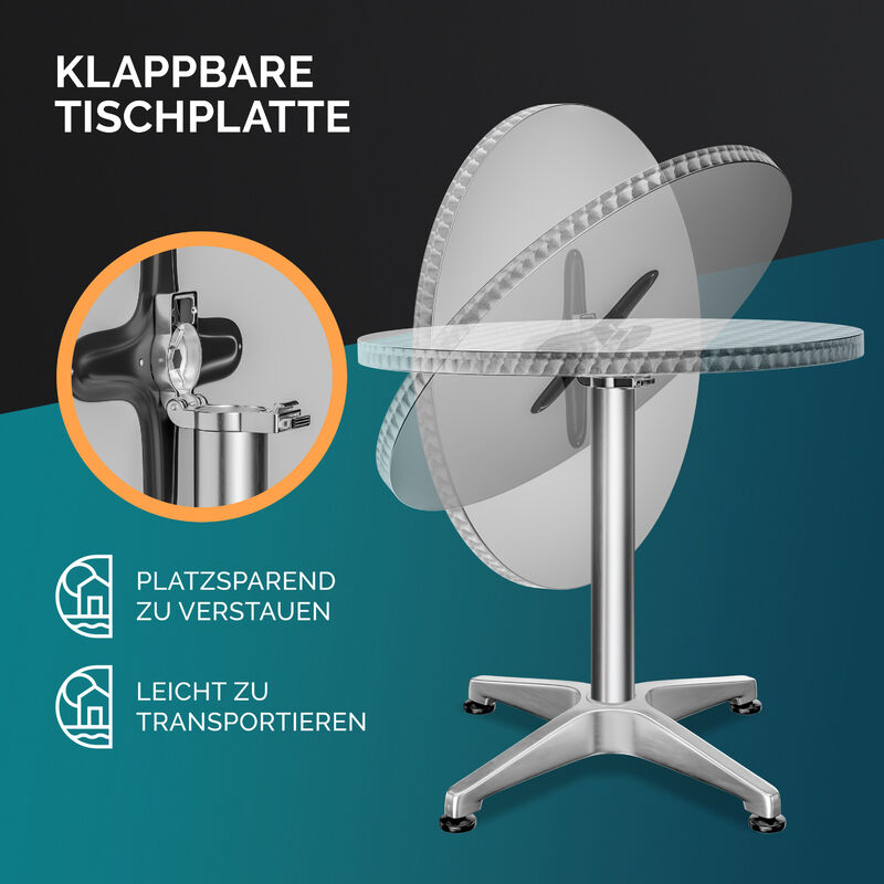 Set 2 Tavoli Pieghevoli Rotondi CASARIA &Oslash;72cm - Plastica E Metallo, Per Esterno/Interno