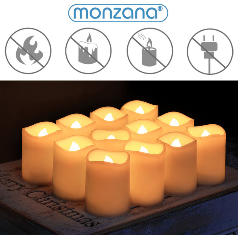 Monzana Candele a LED 5pz Telecomando Timer Senza Fiamma Candela Decorativa  a Batteria Luce Calda : : Illuminazione