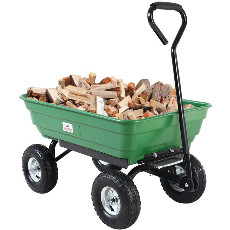 Carrello Da Giardino Ribaltabile Wiltec - Capacità 75L, Portata 240kg, Con Pneumatici Ad Aria - Foto 2