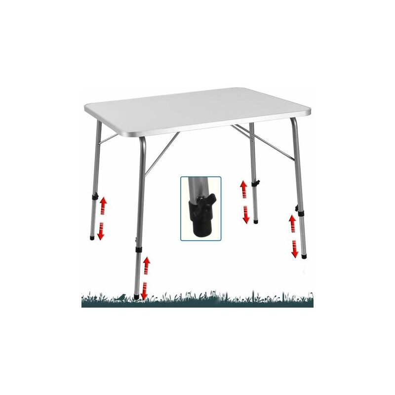 Tavolo Da Campeggio Pieghevole Deuba | 80x60x70 Cm | Leggero In Alluminio E MDF | Con Maniglia - Foto 8