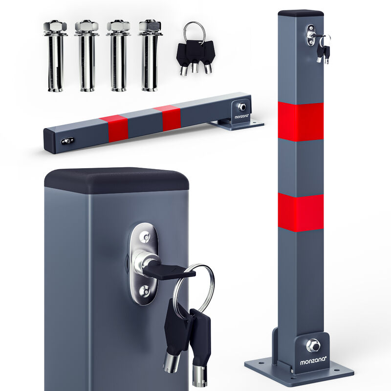 Barriera Di Parcheggio 1 Pezzo Con 3 Chiavi, Palo Di Parcheggio Bloccabile, Barriera Pieghevole | Leroy Merlin - Foto 5